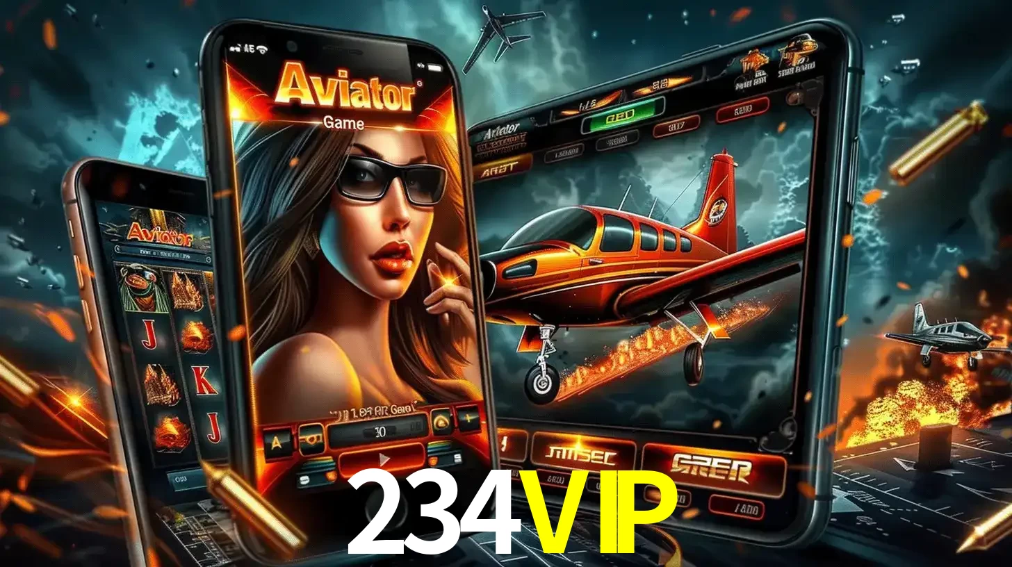 O popular jogo de apostas Aviator exibido em vários celulares e tablets, mostrando a interface emocionante e a ação de voo disponíveis para jogar agora no 234VIP.