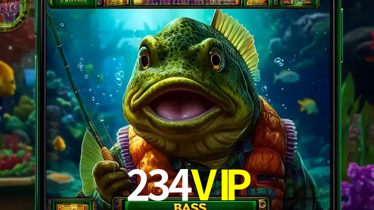 Personagem de peixe pescador do popular jogo de slot com tema de pescaria, uma das emocionantes opções de caça-níqueis para jogar e ganhar no cassino 234VIP.